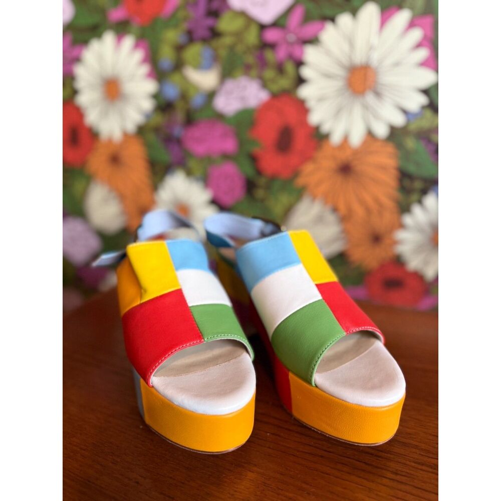 Charlotte Stone x Aelfie Elena in Size 7 Rainbow Platform Sandal Open Toe - Picture 2 of 8